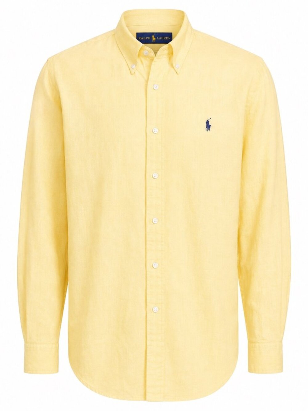 Ralph Lauren Blake Yellow Button-Down Shirt XL 100% Linen Long-Sleeve Classic Fi